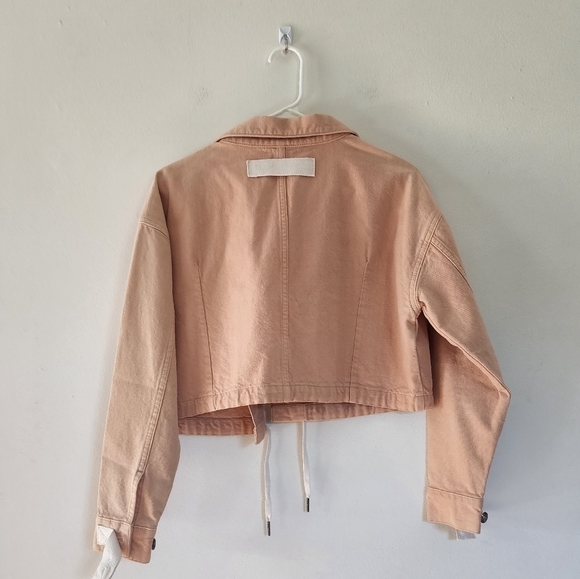 Etica Cropped Sloane Military Jacket Coffee color size small - Picture 3 of 9